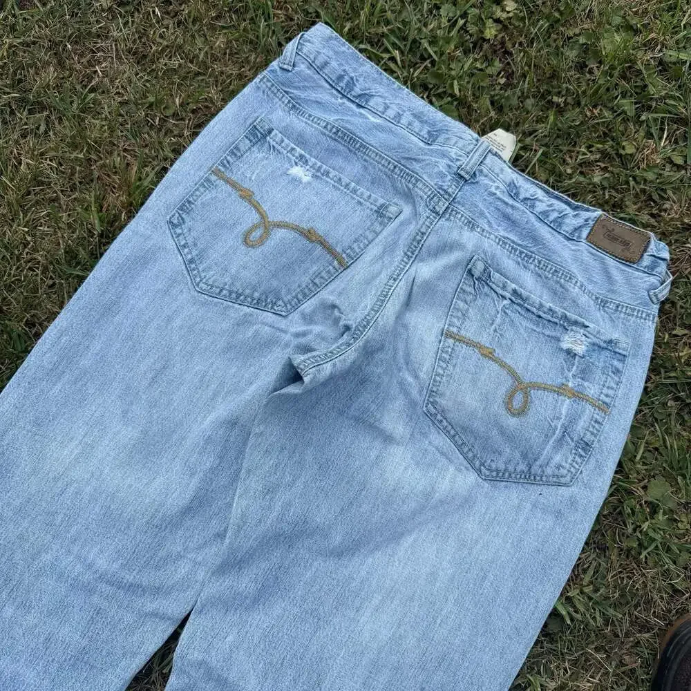 Urban Up Premium Denim Straight Leg Distressed Jeans Men's 32x30